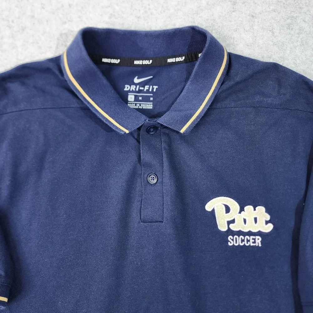 Nike Golf Polo Mens Size Medium‎ Pitt Panthers Blue Dri-Fit Shirt AA2274-451